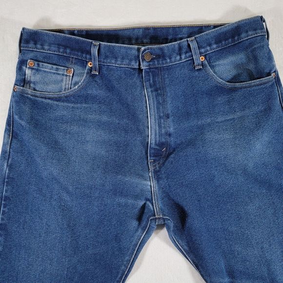 Levi's 517 Mens Jeans 40 x 29 Boot Cut Blue Denim High Rise Red Tab Pants Casual - Picture 2 of 11